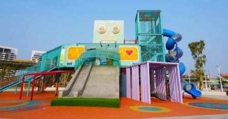 【高雄鳳山特色公園】保安兒童貨櫃主題公園，6大主題3層樓高機器人主題遊戲場！